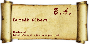 Bucsák Albert névjegykártya
