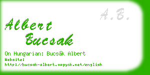 albert bucsak business card