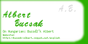 albert bucsak business card